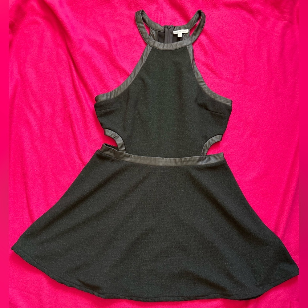Charlotte Russe Skater Dress size L metallic green/black - Picture 1 of 5